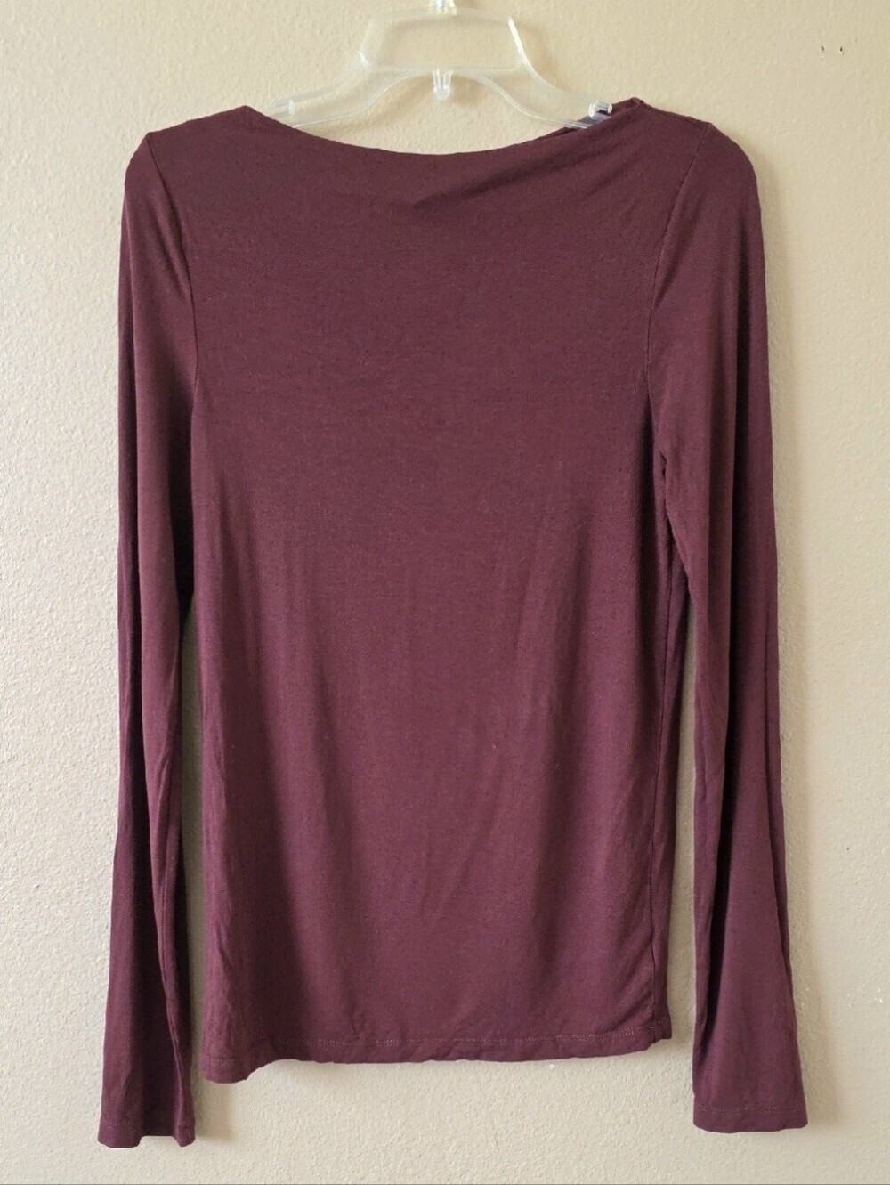 Modern Citizen Vittoria Brown Asymmetric Neck Semi Sheer Ruched Tee - Size M